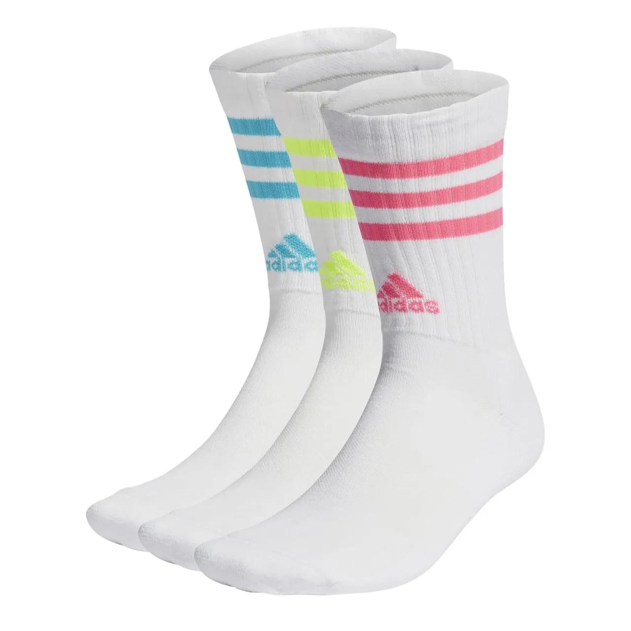 adidas Unisex 3-Stripes Cushioned Crew 3 Pairs Crew Socks