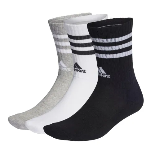 adidas Unisex 3-Stripes Cushioned Crew Socks 3 Pairs