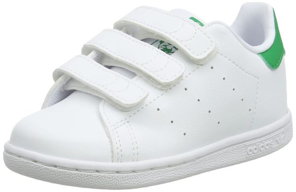 adidas Unisex Kids Stan Smith CF C Gymnastics Shoe, FTWR White/FTWR White/Green,