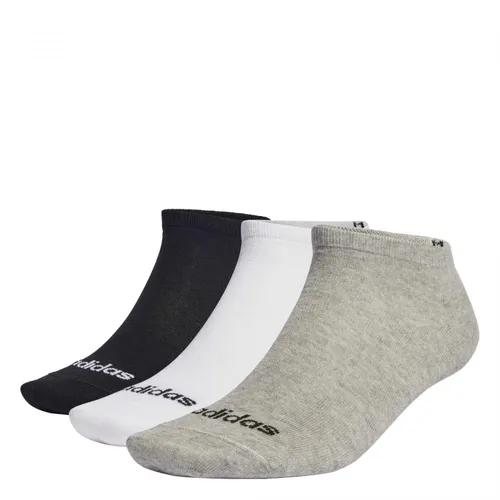 adidas Unisex Thin Linear 3 Pairs No Show Socks
