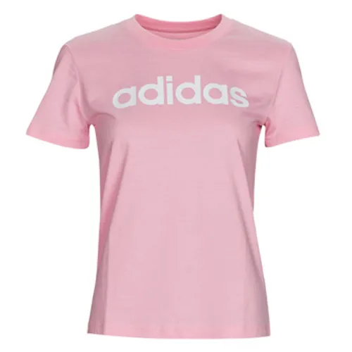adidas  W LIN T  women's T shirt in Pink