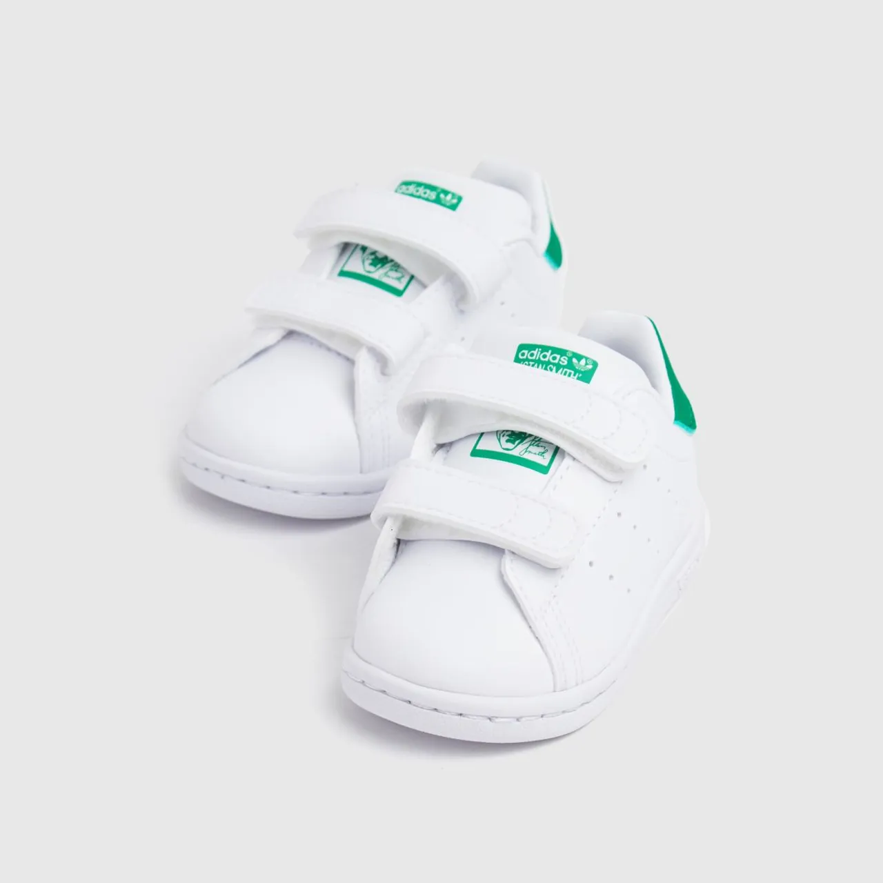 Adidas White & Green Stan Smith 2v Toddler Trainers