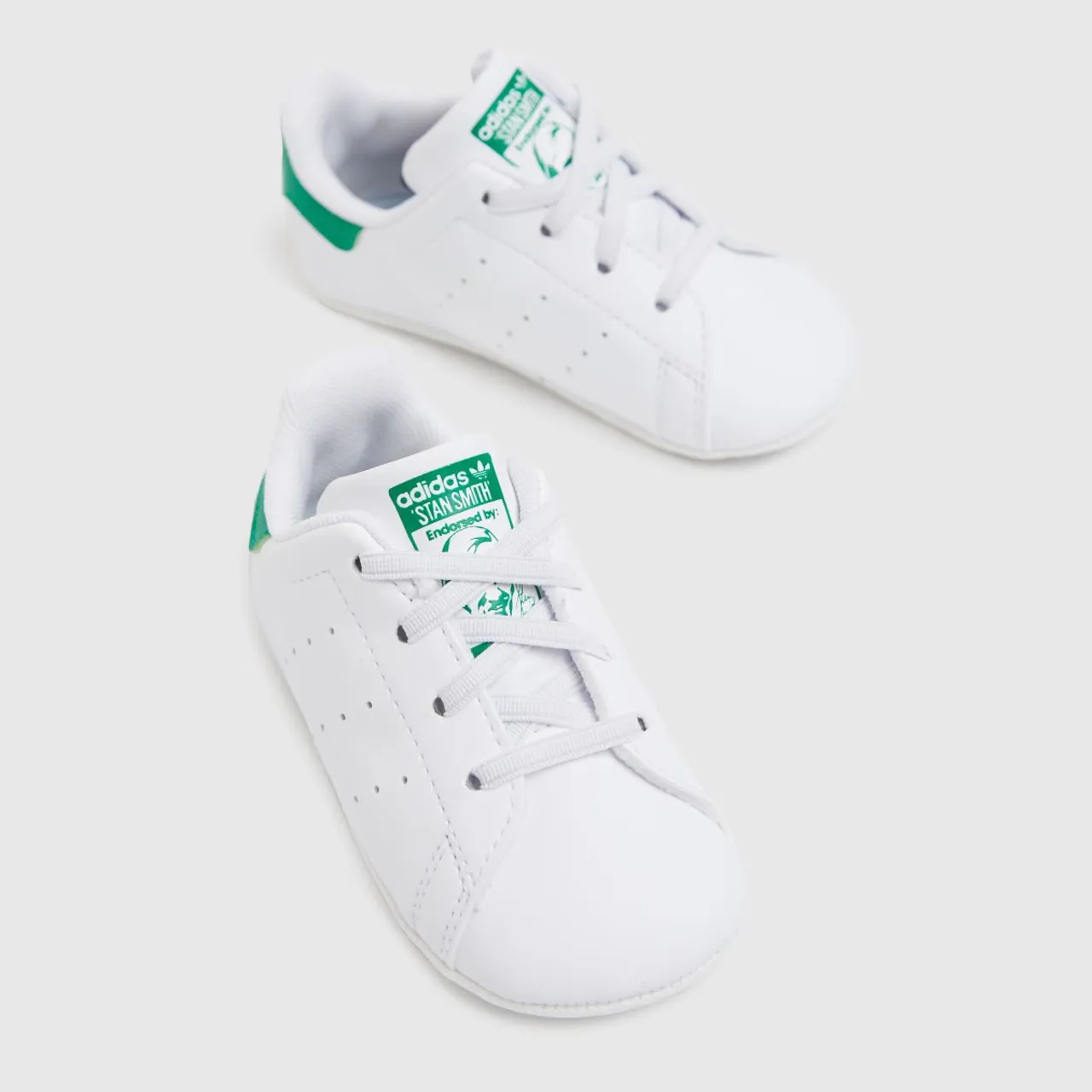 Adidas White & Green Stan Smith Crib Baby Trainers