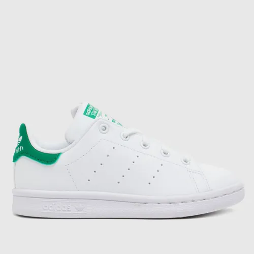 Adidas White & Green Stan Smith Junior Trainers