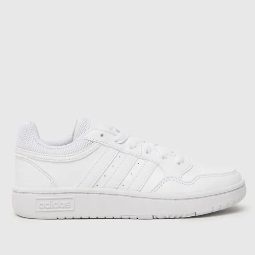 Adidas White Hoops 3.0 Junior Trainers