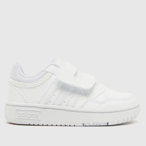 Adidas White Hoops 3.0 V Toddler Trainers