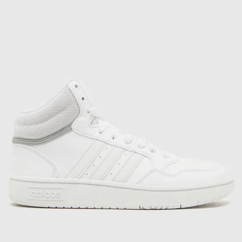 Adidas White Hoops Mid 3.0 Youth Trainers
