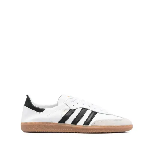 Adidas , White Samba Lace-Up Leather Sneakers ,White male, Sizes:
