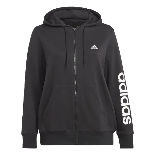 adidas Women Essentials Linear Full-Zip French Terry (Plus