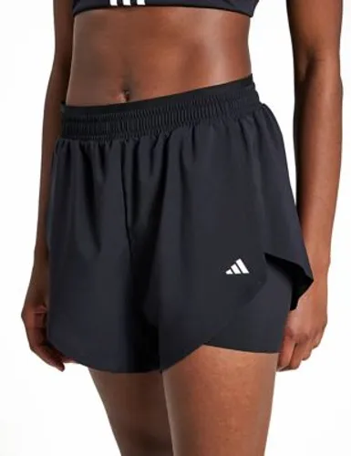 Adidas Womens Aeroready 2-in-1 Shorts - XS - Black, Black