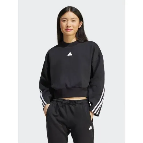 Adidas Womens Black Future Icons 3-Stripe Sweatshirt