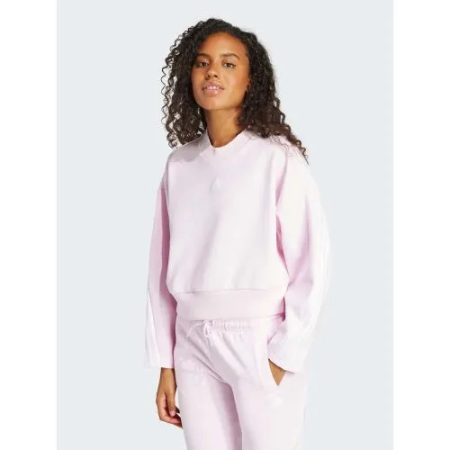 Adidas Womens Clear Pink Future Icons 3-Stripe Sweatshirt