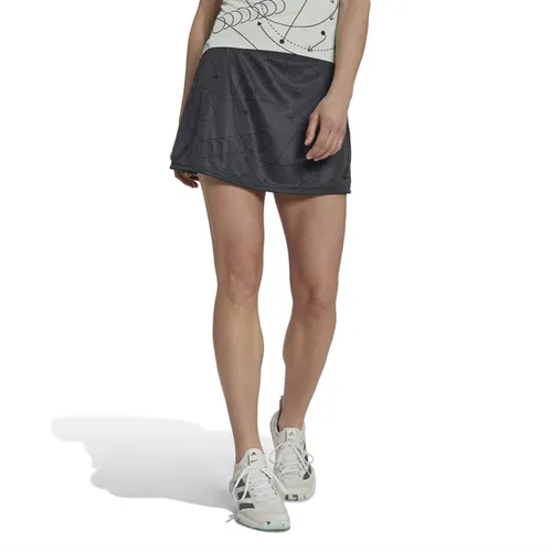 adidas Womens Club Aeroready Graphic Tennis Skirt Carbon