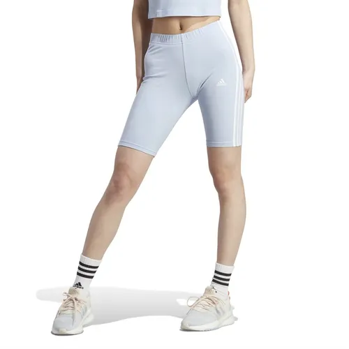 adidas Womens Essentials 3-Stripes Shorts Blue Dawn/White