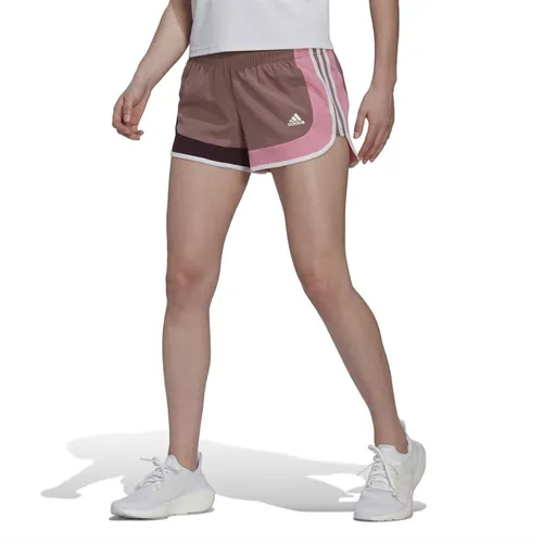 adidas Womens Marathon 20 Aeroready Colourblock Shorts Wonder Onix