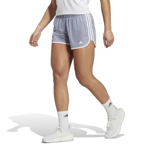 adidas Womens Marathon 20 Aeroready Shorts Silver Olive/White