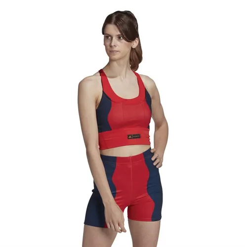 adidas Womens Marimekko Aeroready Medium Support Pocket Sports Bra Lush Red