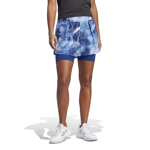 adidas Womens Melbourne Aeroready Graphic 2 In 1 Tennis Skirt Multi Color/Victory Blue/White