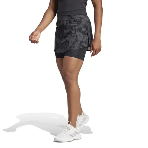 adidas Womens Paris Aeroready Graphic Tennis Match Skirt Carbon