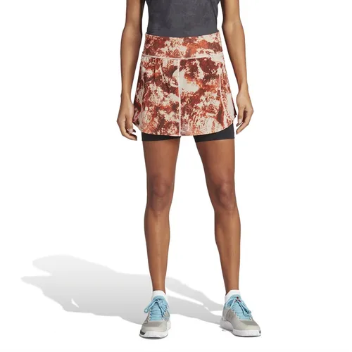 adidas Womens Paris Aeroready Graphic Tennis Match Skirt Wonder Taupe