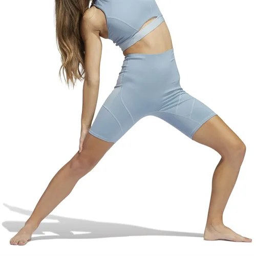 adidas Womens Yoga Studio Aeroready Pocket Tight Shorts Magic Grey