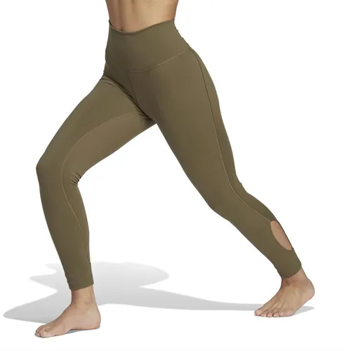 adidas Womens Yoga Studio Aeroready Wrapped 7/8 Tight Leggings Olive Strata