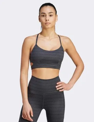 Adidas Womens Yoga Studio Light Support Sports Bra - MA-C - Black/Grey, Black/Grey