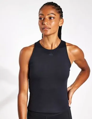 Adidas Womens Yoga Studio Vest Top - M - Black Mix, Black Mix