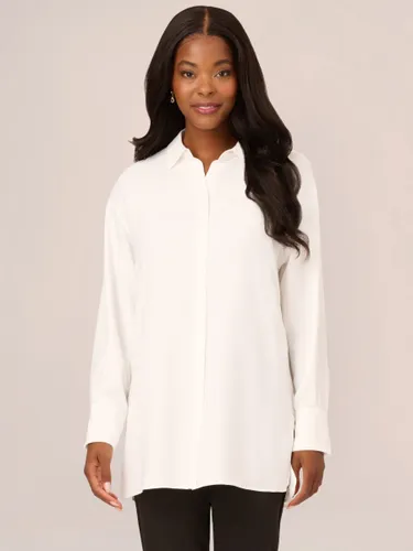 Adrianna Papell Solid Button Front Shirt - Ivory - Female