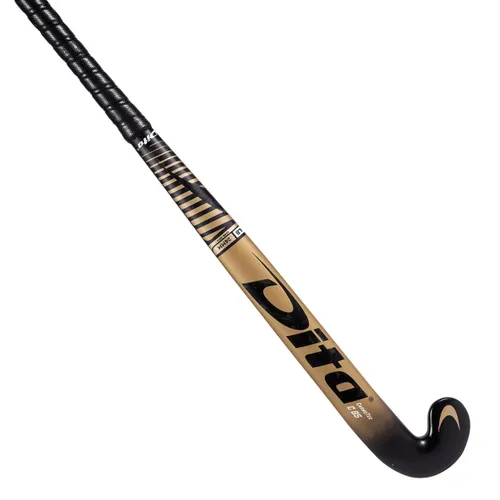 Adult Advanced 85 % Carbon Low Bow Field Hockey Stick Carbotec C85 - Gold/black