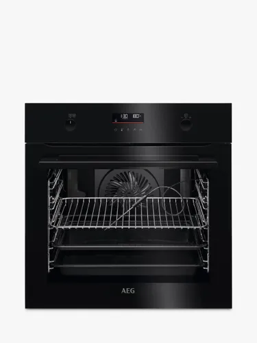 AEG 6000 BPK556260B Built-In Electric Self Cleaning Single Oven with Steam Function, Black - Black - Unisex