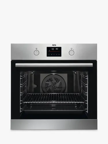 AEG 6000 BPS355061M Built-In Electric Self Cleaning Single Oven with Steam Function, Stainless Steel - Stainless Steel - Unisex