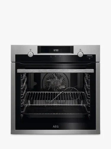 AEG BPS556020M Built In Electric Self Cleaning Single Oven with Steam Function, Stainless Steel - Stainless Steel - Unisex