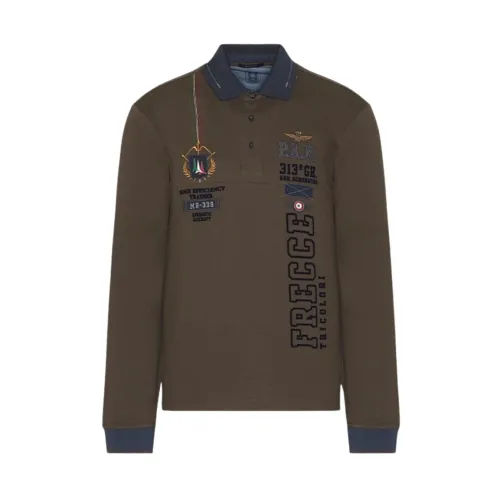 Aeronautica Militare , Brown Sweaters with Elaborate Embroidery and Prints ,Brown male, Sizes: