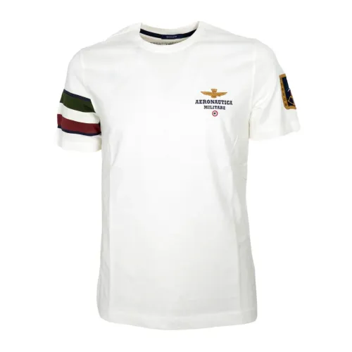 Aeronautica Militare , Mens Cotton Jersey T-Shirt White Ts2230 ,White male, Sizes: