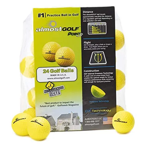 AG AlmostGolf Balls - Limited Flight Practice Golf Balls -