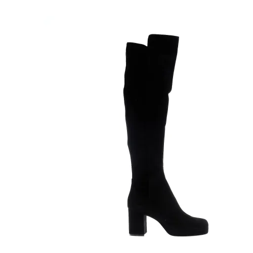 AGL , Black Leather Ankle Boots for Women ,Black female, Sizes: