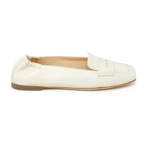 AGL , Cream Leather Loafers Ss24 ,Beige female, Sizes: