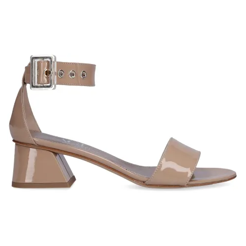 AGL , Sandals D651003 patent leather ,Beige female, Sizes: