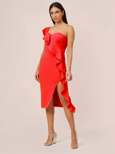 Aidan by Adrianna Papell Knit Crepe Cocktail Dress - Flame Red - Female