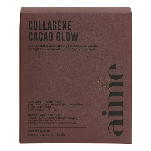 Aime Collagène Cacao Glow Food Supplements Box Of 10 Sticks