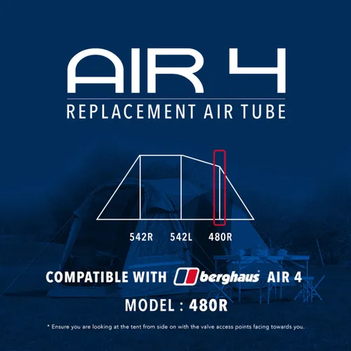 Air 4 Tent Replacement Air Tube - 480R, Black