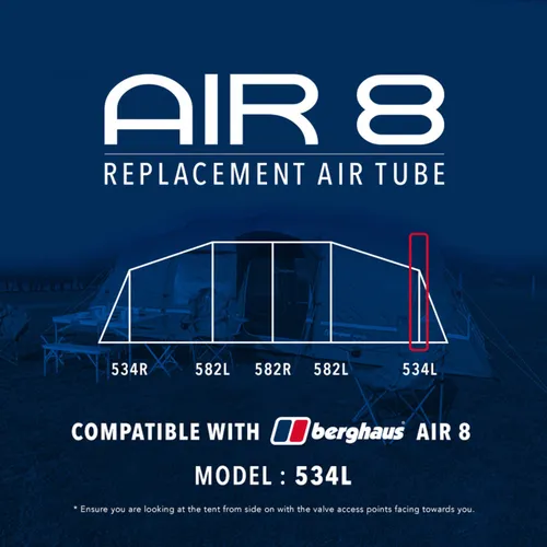 Air 8 Tent Replacement Air Tube - 534L, Black