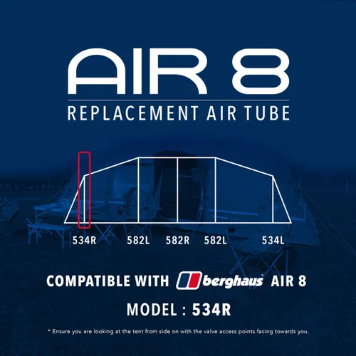 Air 8 Tent Replacement Air Tube - 534R, Black