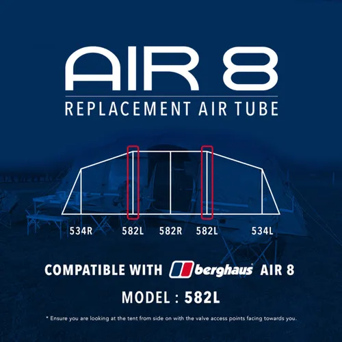 Air 8 Tent Replacement Air Tube - 582L, Black