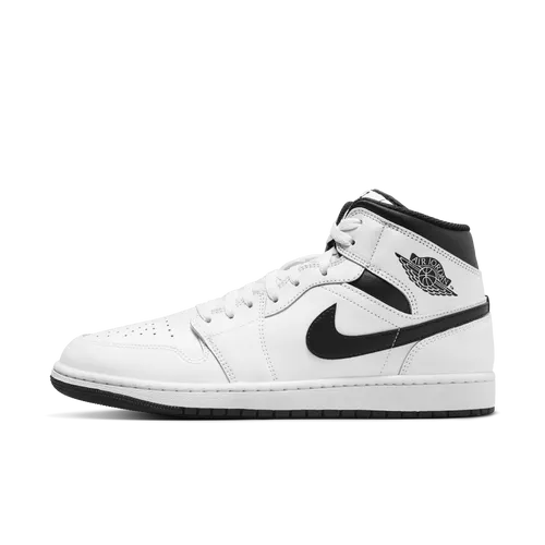 Air Jordan 1 Mid Men's Shoes - White - Leather