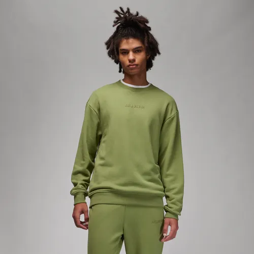 Air Jordan Wordmark Men's Fleece Crew-Neck Sweatshirt - Green - Cotton