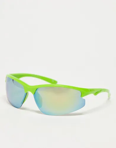 AIRE cetus festival sunglasses with pink mirror lens in green