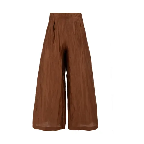 Akep , Brown Trousers for Women ,Brown female, Sizes: