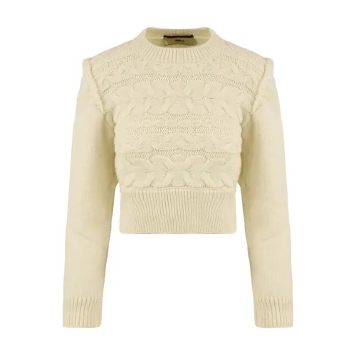 Akep , Cream Sweaters for Women ,Beige female, Sizes: